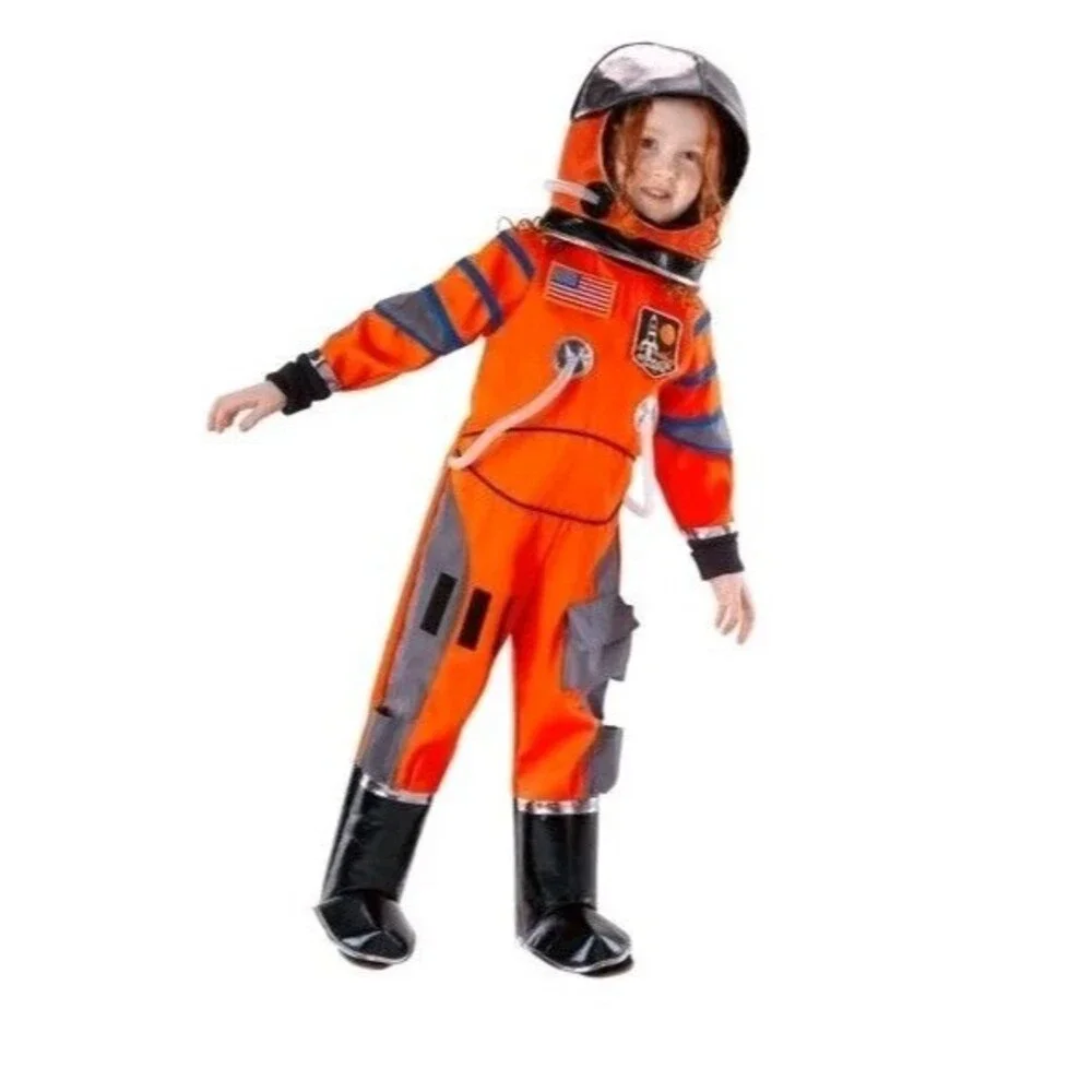 Child’s Astronaut Space Halloween Dressup Costume Size 7-8 Helmet Teetot Outfit